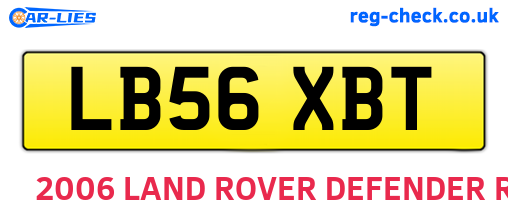 LB56XBT are the vehicle registration plates.