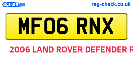 MF06RNX are the vehicle registration plates.