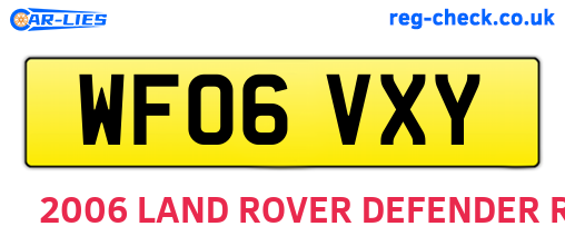 WF06VXY are the vehicle registration plates.