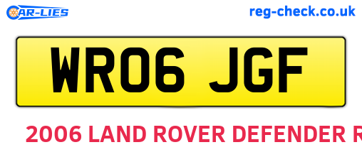 WR06JGF are the vehicle registration plates.