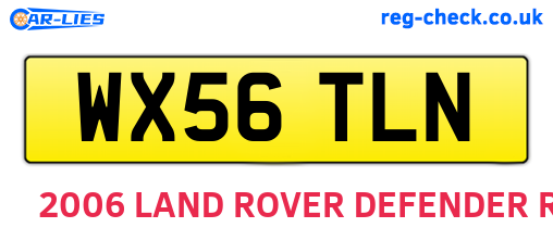 WX56TLN are the vehicle registration plates.