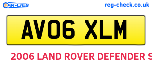 AV06XLM are the vehicle registration plates.
