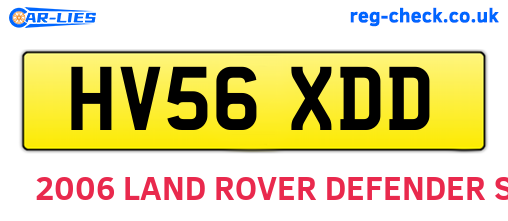 HV56XDD are the vehicle registration plates.