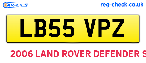 LB55VPZ are the vehicle registration plates.
