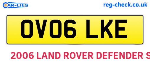 OV06LKE are the vehicle registration plates.