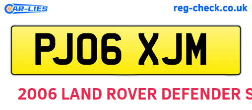 PJ06XJM are the vehicle registration plates.