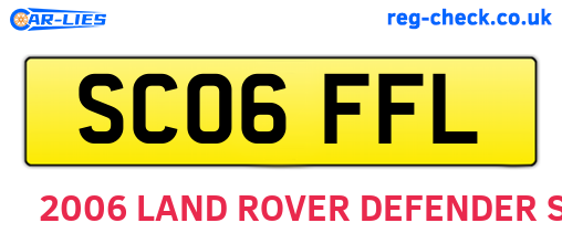 SC06FFL are the vehicle registration plates.
