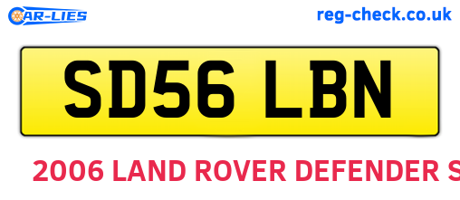 SD56LBN are the vehicle registration plates.