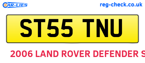 ST55TNU are the vehicle registration plates.