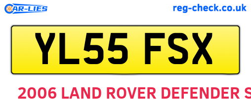 YL55FSX are the vehicle registration plates.