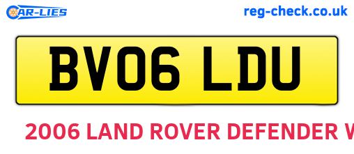 BV06LDU are the vehicle registration plates.