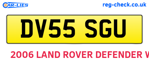 DV55SGU are the vehicle registration plates.
