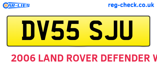 DV55SJU are the vehicle registration plates.