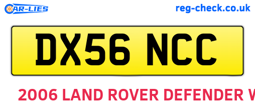 DX56NCC are the vehicle registration plates.