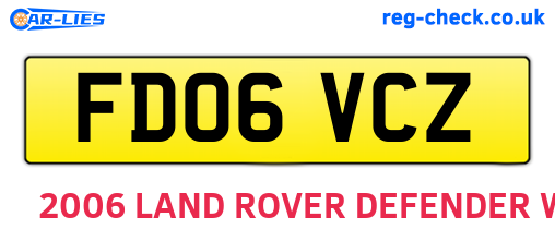 FD06VCZ are the vehicle registration plates.