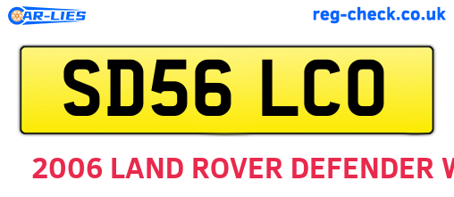SD56LCO are the vehicle registration plates.