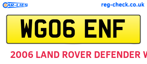 WG06ENF are the vehicle registration plates.
