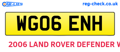 WG06ENH are the vehicle registration plates.