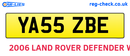 YA55ZBE are the vehicle registration plates.