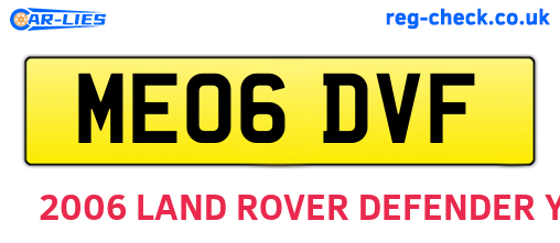 ME06DVF are the vehicle registration plates.