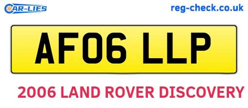 AF06LLP are the vehicle registration plates.