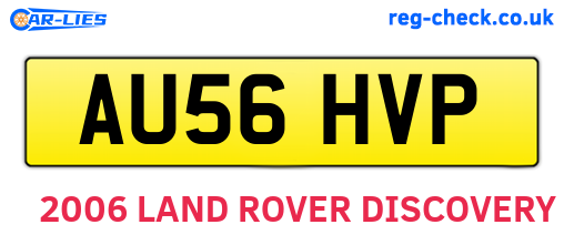 AU56HVP are the vehicle registration plates.