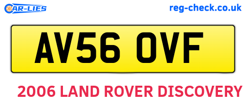 AV56OVF are the vehicle registration plates.