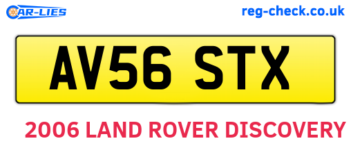 AV56STX are the vehicle registration plates.