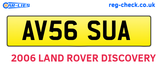 AV56SUA are the vehicle registration plates.
