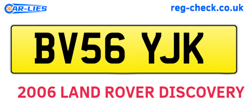 BV56YJK are the vehicle registration plates.