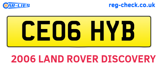 CE06HYB are the vehicle registration plates.