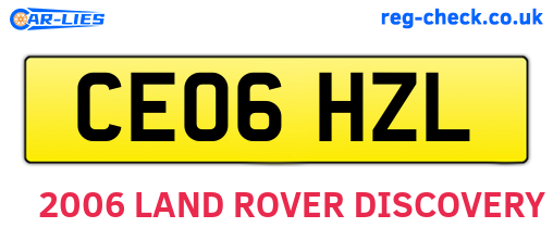 CE06HZL are the vehicle registration plates.