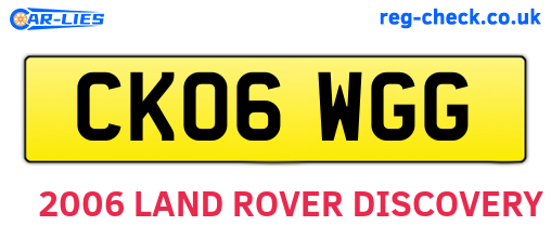 CK06WGG are the vehicle registration plates.