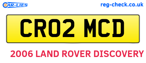 CR02MCD are the vehicle registration plates.
