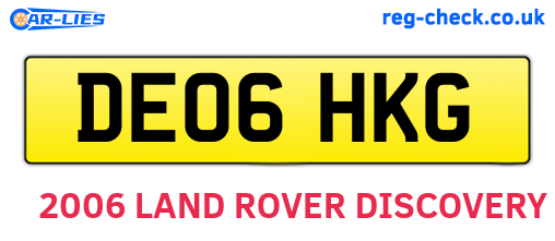 DE06HKG are the vehicle registration plates.