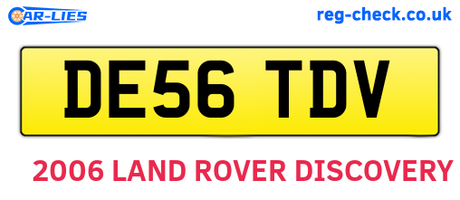 DE56TDV are the vehicle registration plates.