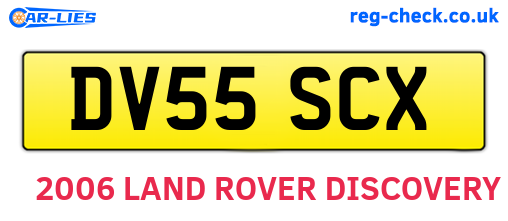 DV55SCX are the vehicle registration plates.