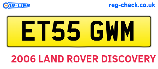 ET55GWM are the vehicle registration plates.