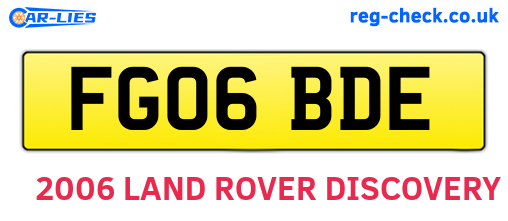 FG06BDE are the vehicle registration plates.