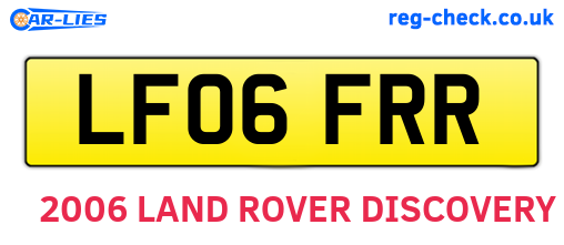 LF06FRR are the vehicle registration plates.