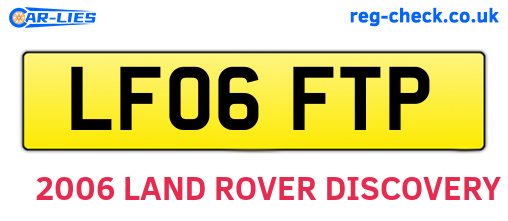 LF06FTP are the vehicle registration plates.