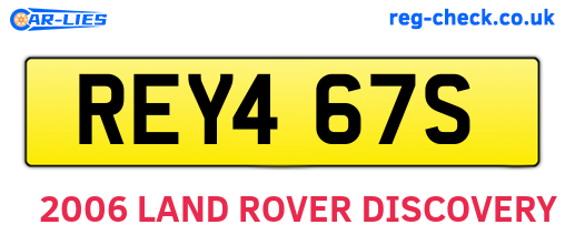 REY467S are the vehicle registration plates.