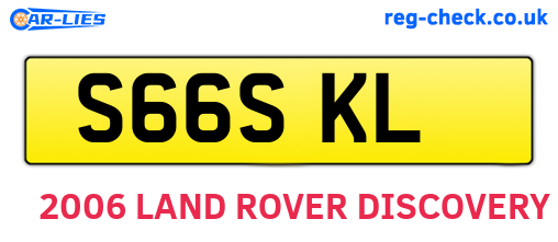 S66SKL are the vehicle registration plates.