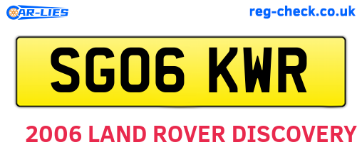 SG06KWR are the vehicle registration plates.