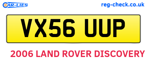 VX56UUP are the vehicle registration plates.