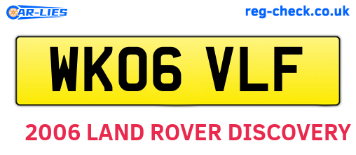 WK06VLF are the vehicle registration plates.