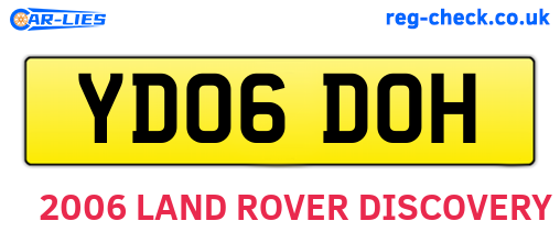 YD06DOH are the vehicle registration plates.