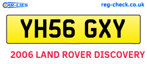 YH56GXY are the vehicle registration plates.