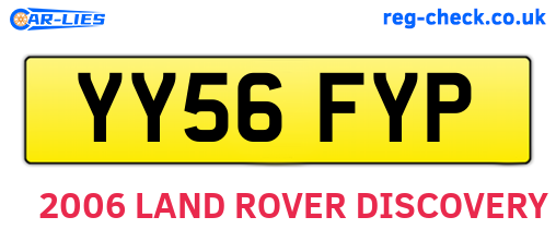 YY56FYP are the vehicle registration plates.