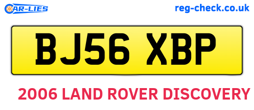 BJ56XBP are the vehicle registration plates.
